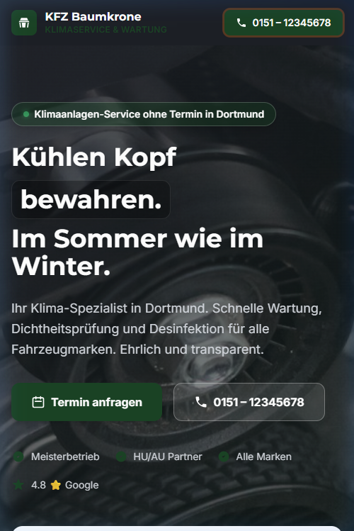 Echtes Projekt: KFZ Baumkrone